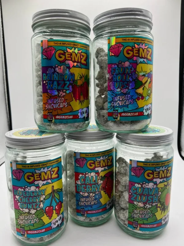 Gemz Infused Snowcaps for sale in stock now, Buy Exotic Snow Caps Smalls available for sale at best discount prices, Exotic Snow Caps weed for sale online